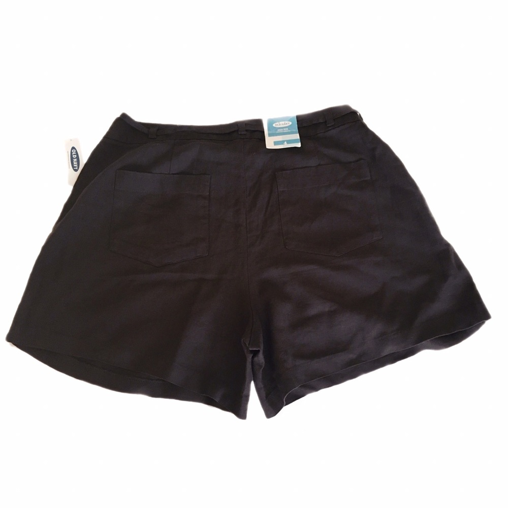 New Size 4 high waisted tie dark army green shorts - Picture 3 of 6